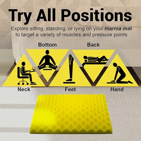 Premium Silicone Acupressure Mat for Pain Relief, Neuroplasticity and Relaxation | Made in USA, 9.5" W x 11" L x 1.5" H in Saudi Arabia
