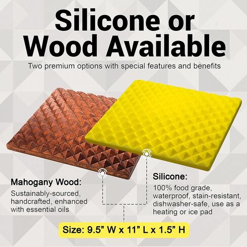 Premium Silicone Acupressure Mat for Pain Relief, Neuroplasticity and Relaxation | Made in USA, 9.5" W x 11" L x 1.5" H in Saudi Arabia