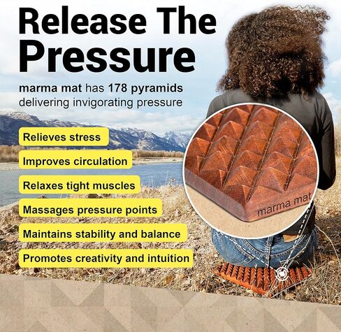 Premium Mahogany Wood Acupressure Mat for Pain Relief, Neuroplasticity and Relaxation | Made in USA, 9.5" W x 11" L x 1.5" H in Saudi Arabia