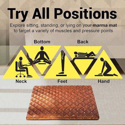 Premium Mahogany Wood Acupressure Mat for Pain Relief, Neuroplasticity and Relaxation | Made in USA, 9.5" W x 11" L x 1.5" H in Saudi Arabia
