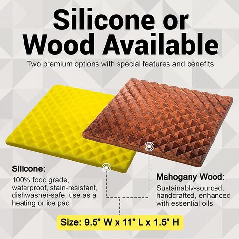 Premium Mahogany Wood Acupressure Mat for Pain Relief, Neuroplasticity and Relaxation | Made in USA, 9.5" W x 11" L x 1.5" H in Saudi Arabia