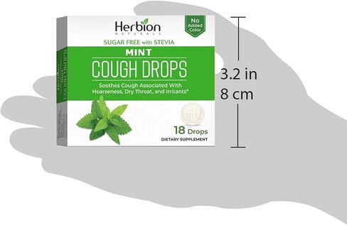 Herbion Naturals Sugar Free Cough Drops 108 Counts Mint Flavor (Pack of 6, 18 Counts per Pack) in Saudi Arabia