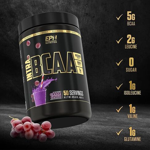 مكملات EPN داخل BCAA | مسحوق BCAA المصنف رقم 1 مع 5 جرام من الأحماض الأمينية، 0 سكر | بناء العضلات، والتعافي بشكل أسرع (نباتي، صديق للكيتو، خالي من الغلوتين) 50 حصة - حلوى البطيخ in Kuwait
