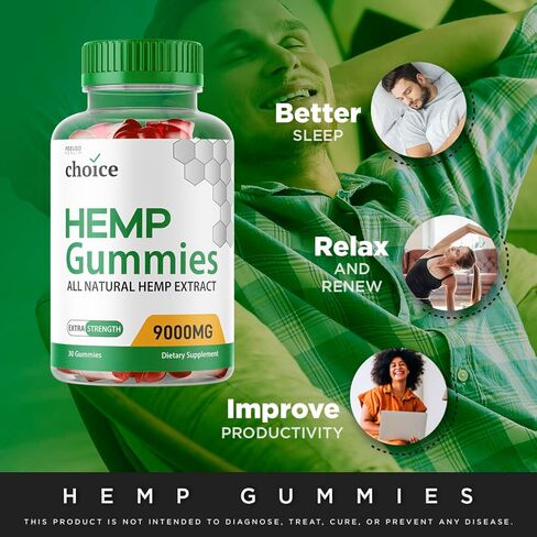 Choice Hemp Gummies - New Choice Gummies، Choice Gummy، ChoiceHemp، زيت، 300 ملغ، (30 علكة تكفي لمدة شهر واحد) in Kuwait