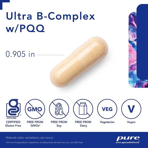 مغلفات نقية فائقة B-Complex مع PQQ | مكمل فيتامين ب لدعم الأعصاب والخلايا والميثيل وصحة الميتوكوندريا* | 60 كبسولة in Saudi Arabia