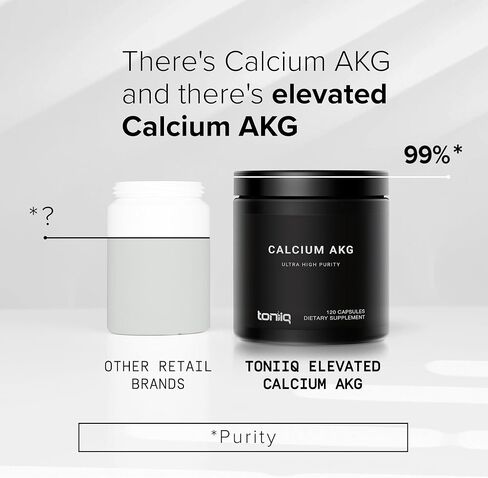 1800mg Ultra High Purity Ca AKG Supplement - 99%+ Highly Purified and Bioavailable Calcium Alpha-Ketoglutarate - Third-Party Tested - Calcium AKG Longevity Supplement - 120 Ca-AKG Vegetarian Capsules in Saudi Arabia
