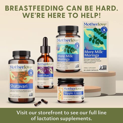 Motherlove More Milk Special Blend (120 Liquid caps) | Herbal Lactation Supplement w/ Goat’s Rue to Support Breast Milk Supply—Non-GMO, Organic Herbs, Vegan, Kosher in Saudi Arabia