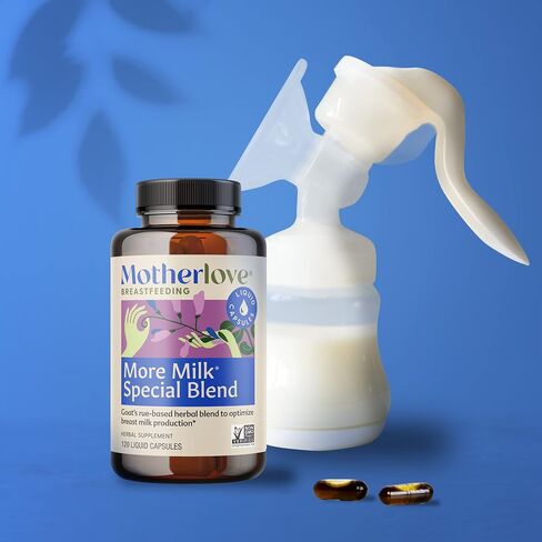 Motherlove More Milk Special Blend (120 Liquid caps) | Herbal Lactation Supplement w/ Goat’s Rue to Support Breast Milk Supply—Non-GMO, Organic Herbs, Vegan, Kosher in Saudi Arabia