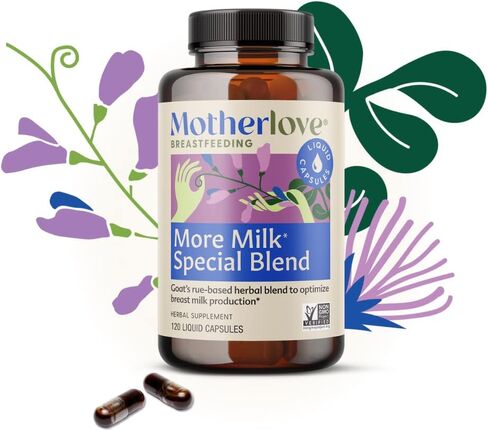 Motherlove More Milk Special Blend (120 Liquid caps) | Herbal Lactation Supplement w/ Goat’s Rue to Support Breast Milk Supply—Non-GMO, Organic Herbs, Vegan, Kosher in Saudi Arabia