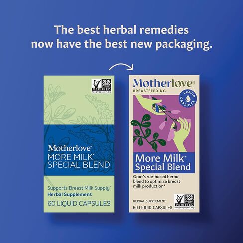 Motherlove More Milk Special Blend (120 Liquid caps) | Herbal Lactation Supplement w/ Goat’s Rue to Support Breast Milk Supply—Non-GMO, Organic Herbs, Vegan, Kosher in Saudi Arabia