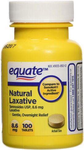 Equate Natural Vegetable Laxative, Sennosides 8.6 mg Tablets, 100-Count Bottle in Saudi Arabia