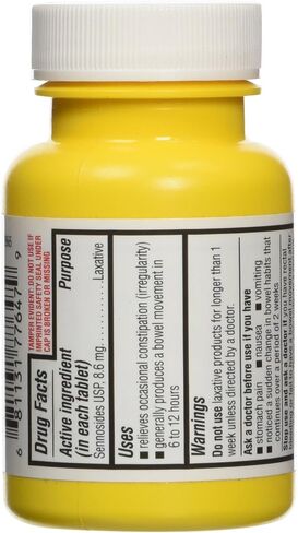 Equate Natural Vegetable Laxative, Sennosides 8.6 mg Tablets, 100-Count Bottle in Saudi Arabia
