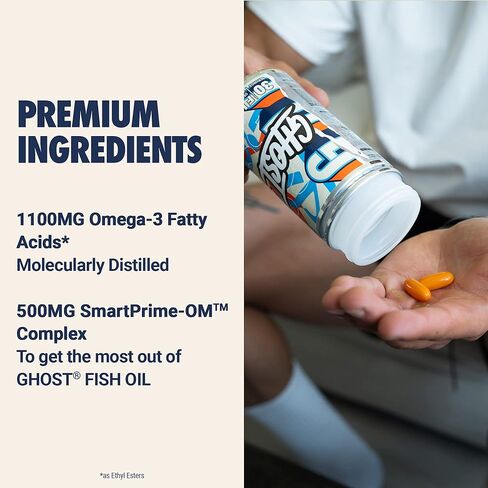 مكمل زيت السمك من جوست، 1400 مجم - 1100 مجم من أوميغا 3 مع الأحماض الدهنية EPA وDHA - مكملات زيت السمك لدعم القلب والدماغ والمناعة - 60 كبسولة هلامية، 30 وجبة in Kuwait