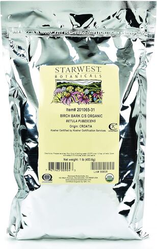 Starwest Botanicals Organic Birch Bark C/S , 1 Pound in Saudi Arabia