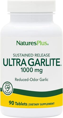 NaturesPlus Ultra Garlite، إطلاق مستدام - 1000 مجم - 90 قرص نباتي (90 وجبة) in Saudi Arabia