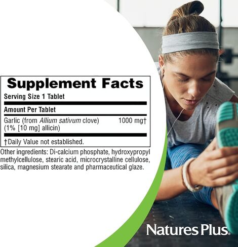 NaturesPlus Ultra Garlite، إطلاق مستدام - 1000 مجم - 90 قرص نباتي (90 وجبة) in Saudi Arabia