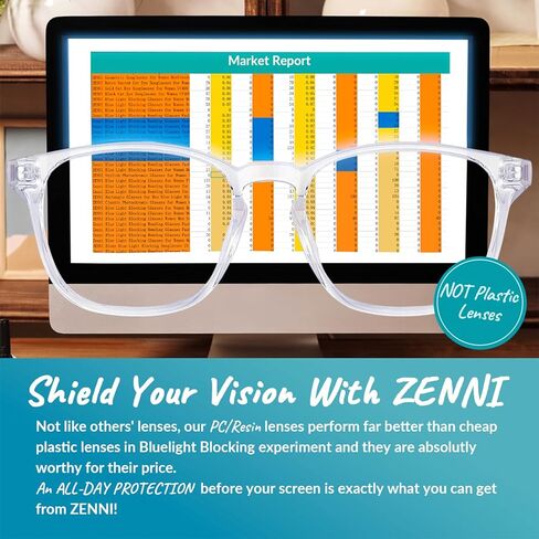 نظارات كمبيوتر من Zenni Blokz زرقاء تحجب الضوء in Kuwait