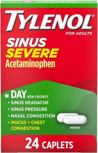TYLENOL Sinus Congestion & Pain, Severe Caplets Daytime Non-Drowsy 24 EA (Pack of 3) in Saudi Arabia