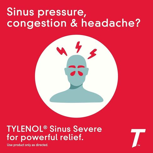 TYLENOL Sinus Congestion & Pain, Severe Caplets Daytime Non-Drowsy 24 EA (Pack of 3) in Saudi Arabia