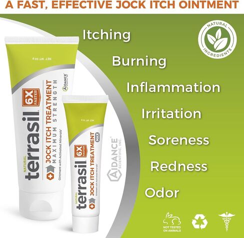 Jock Itch Treatment MAX 14gm and Antifungal Cleansing Soap Kit - 6X Faster with Natural Antifungal Ointment Relief for Tinea Cruris Relieves Itch Irritation by Terrasil in Kuwait