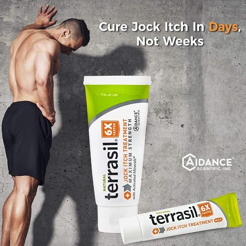 Jock Itch Treatment MAX 14gm and Antifungal Cleansing Soap Kit - 6X Faster with Natural Antifungal Ointment Relief for Tinea Cruris Relieves Itch Irritation by Terrasil in Kuwait