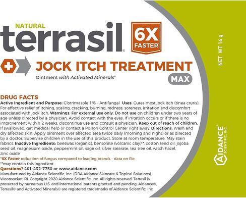 Jock Itch Treatment MAX 14gm and Antifungal Cleansing Soap Kit - 6X Faster with Natural Antifungal Ointment Relief for Tinea Cruris Relieves Itch Irritation by Terrasil in Kuwait