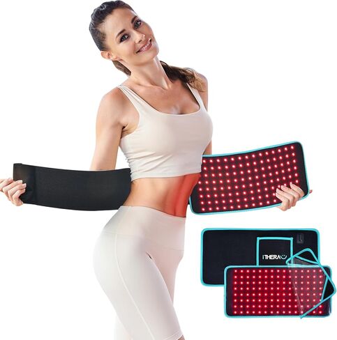 iTHERAU Red Light Therapy Belt 120LED Removable Case, Infrared Red Light Device for Body, Resolve Inflammation, Relieve Joint or Back Pain, Muscle Stiffness, Lipo Wrap for Body 660 & 850nm Wavelengths in Kuwait