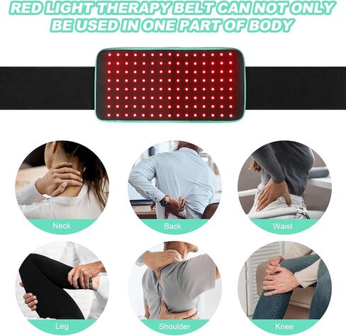 iTHERAU Red Light Therapy Belt 120LED Removable Case, Infrared Red Light Device for Body, Resolve Inflammation, Relieve Joint or Back Pain, Muscle Stiffness, Lipo Wrap for Body 660 & 850nm Wavelengths in Kuwait