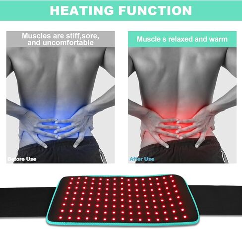 iTHERAU Red Light Therapy Belt 120LED Removable Case, Infrared Red Light Device for Body, Resolve Inflammation, Relieve Joint or Back Pain, Muscle Stiffness, Lipo Wrap for Body 660 & 850nm Wavelengths in Kuwait