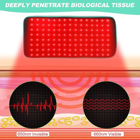 iTHERAU Red Light Therapy Belt 120LED Removable Case, Infrared Red Light Device for Body, Resolve Inflammation, Relieve Joint or Back Pain, Muscle Stiffness, Lipo Wrap for Body 660 & 850nm Wavelengths in Kuwait