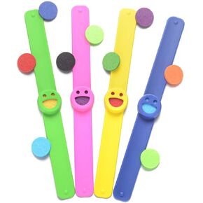 Kids Essential Oil Diffuser Bracelets Kit,4-pack Eco-friendly Silicone Wristbands,with 20 Felt Refill Pads,Aromatherapy Slap Bracelets for Girls Boys Women in Saudi Arabia