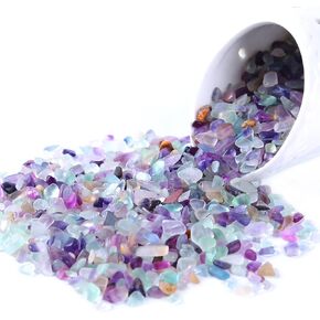 كينغياو كريستالات فلوريت بوزن 1 باوند من حجر الكوارتز المسحوق، احجار علاجية ريكي شاكرا لصنع ديكور المنزل بلون ارجواني in Kuwait