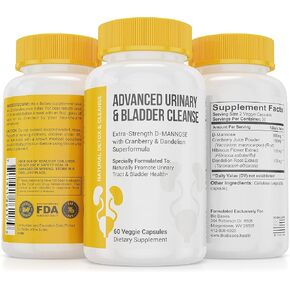 Advanced Urinary Tract Health & Bladder Support Supplement - Detoxifying Strength D-Mannose & Cranberry Natural Fast Acting UT Cleanse- Restore Control & Balance - 60 Capsules in Saudi Arabia
