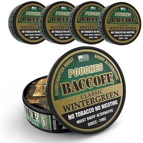 1 Can, BaccOff Wintergreen Pouches | No Tobacco Dip, No Nicotine, Smokeless Alternative Snuff