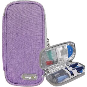 AYVANBER حقيبة سفر مبرد الأنسولين الصغيرة حقيبة تبريد محمولة لمرضى السكري مع عبوتين من جل الثلج قابلة لإعادة الاستخدام لأقلام الأنسولين أثناء السفر وغيرها من مستلزمات مرضى السكري (أخضر رخامي) in Kuwait