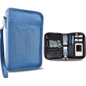 Diabetes Supplies Case – Portable Storage Case and Organizer Glucose Meter, Insulin, and Accessories - Compact, Portable (Glacier Gray)