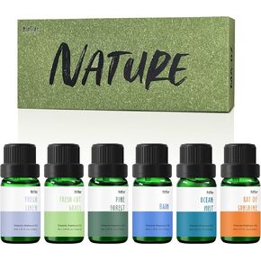 Fragrance Oils, MitFlor Nature Set of Essential Oils for Diffusers for Home, Soap & Candle Making Scents, Aromatherapy Oil Gift Set, Ocean Mist, Rain, Pine Forest and More, 6x10ml in Saudi Arabia