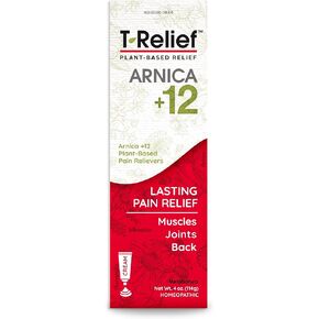 T-Relief Arnica +12 Cream Natural Relieving Actives for Back Pain Joint Soreness Muscle Aches & Stiffness Whole Body Fast-Acting Relief for Women & Men - 2 oz