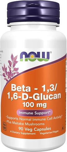 NOW Supplements, Beta 1,3/1,6- D-Glucan 100 mg with Maitake Mushrooms, 90 Veg Capsules in Saudi Arabia