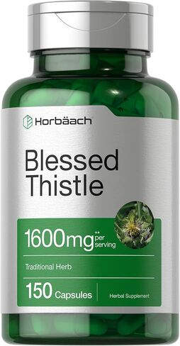 Blessed Thistle 1600 mg | 150 Capsules | Max Potency | Non-GMO, Gluten Free Herb Supplement | by Horbaach in Saudi Arabia