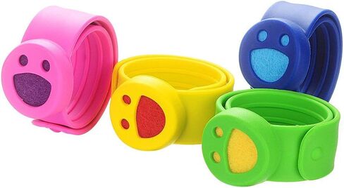 Kids Essential Oil Diffuser Bracelets Kit,4-pack Eco-friendly Silicone Wristbands,with 20 Felt Refill Pads,Aromatherapy Slap Bracelets for Girls Boys Women in Saudi Arabia