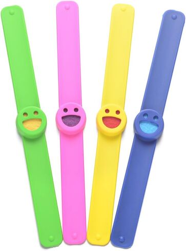 Kids Essential Oil Diffuser Bracelets Kit,4-pack Eco-friendly Silicone Wristbands,with 20 Felt Refill Pads,Aromatherapy Slap Bracelets for Girls Boys Women in Saudi Arabia