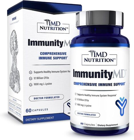 1MD Nutrition ImmunityMD - بروبيوتيك للصحة المناعية | سلالات بروبيوتيك قوية مختارة من قبل الأطباء تحتوي على البريبايوتك - تعزز قوة الجهاز المناعي بشكل عام، وتقلل من التوتر اليومي | 60 كبسولة in Kuwait