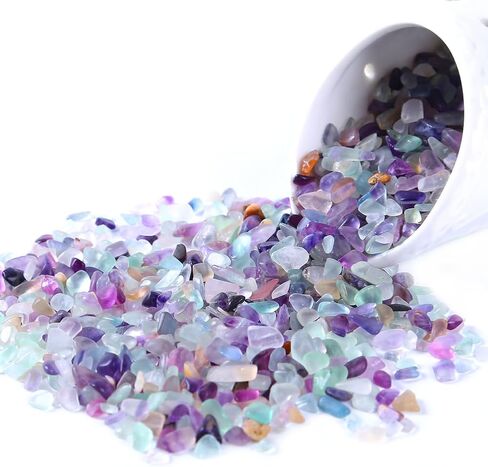 كينغياو كريستالات فلوريت بوزن 1 باوند من حجر الكوارتز المسحوق، احجار علاجية ريكي شاكرا لصنع ديكور المنزل بلون ارجواني in Kuwait