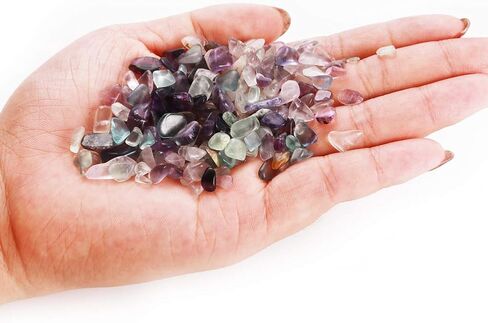 كينغياو كريستالات فلوريت بوزن 1 باوند من حجر الكوارتز المسحوق، احجار علاجية ريكي شاكرا لصنع ديكور المنزل بلون ارجواني in Kuwait