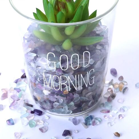 كينغياو كريستالات فلوريت بوزن 1 باوند من حجر الكوارتز المسحوق، احجار علاجية ريكي شاكرا لصنع ديكور المنزل بلون ارجواني in Kuwait