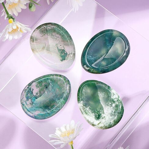 Artistone Amethyst Crystal Thumb Worry Stone Carved Healing Crystals Pocket Palm Stones for Anxiety Stress Relief Meditation in Kuwait