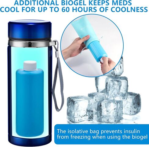 Electric Insulin Cooler Travel Case with USB Charger & Bio Gel by Tilcare - Unlimited Hours, Reusable Pen Freezer Bottle - Large Capacity TSA Approved - Holds up to 6 Diabetic Pens and Medical Vials in Kuwait