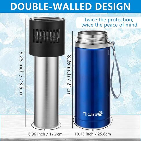 Electric Insulin Cooler Travel Case with USB Charger & Bio Gel by Tilcare - Unlimited Hours, Reusable Pen Freezer Bottle - Large Capacity TSA Approved - Holds up to 6 Diabetic Pens and Medical Vials in Kuwait