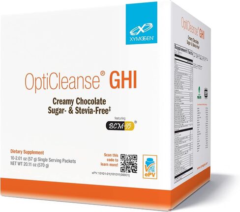 XYMOGEN OptiCleanse GHI Sugar- & Stevia-Free Supplement Powder - Supports Detox, Gut Health, Cytokine Balance - Vegan Rice + Pea Protein with Vitamins, Minerals + More - Vanilla Delight (20 Packets) in Saudi Arabia